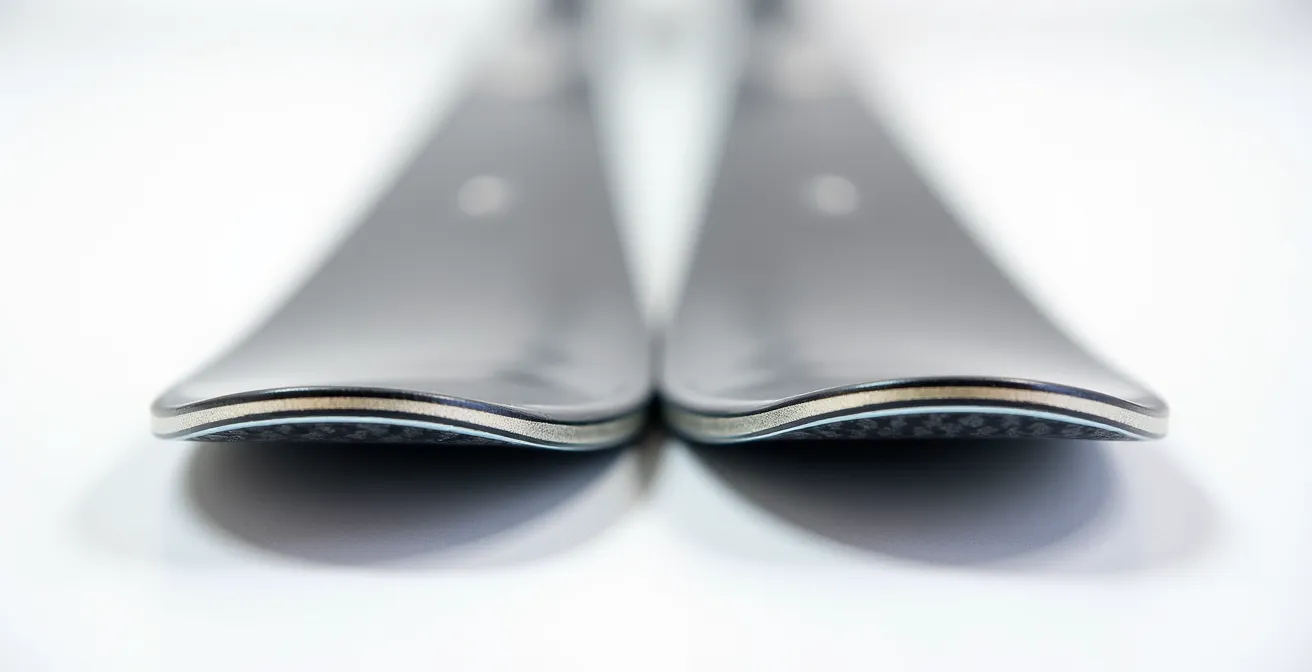 Comparaison visuelle entre skis pour débutant et skis expert