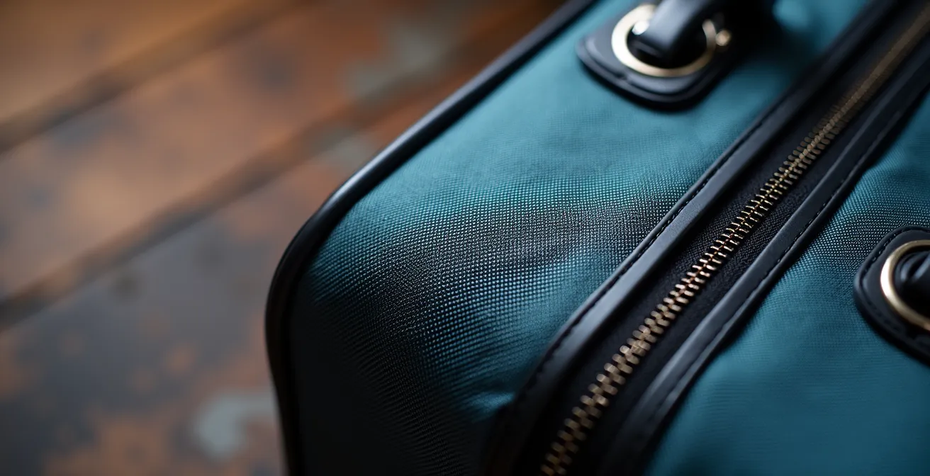 Comparaison visuelle entre bagage cabine compact et grande valise en soute à l'aéroport