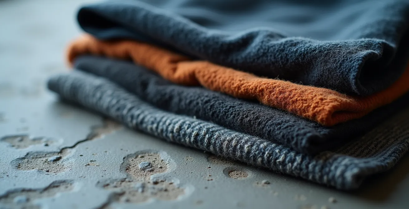 Disposition organisée des vêtements d'hiver selon le système des trois couches